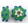 Pandorastyle 20mm groen/tr.blauw verzilverde kap