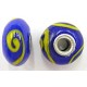 Pandorastyle kraal18mm blauw/geel