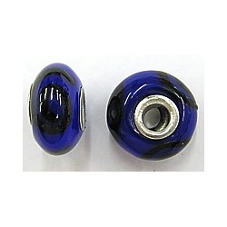 Pandorastyle kraal18mm blauw/zwart