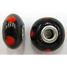 Pandorastyle kraal 18mm zwart/rood