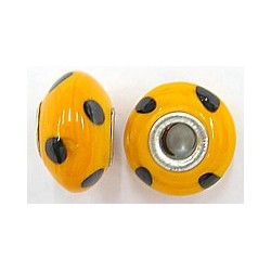 Pandorastyle kraal 18mm oranje/zwart
