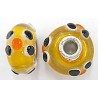 Pandorastyle kraal 18mm tr.oranje/wit+zwart
