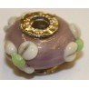 Pandorastyle 20mm oudrose bloem verzilverde kap