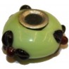 Pandorastyle kraal 20mm groen/zwarte bloem