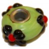 Pandorastyle kraal 20mm groen/zwart+oranje bloem