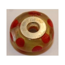 Pandorastyle 18mm tr.geel/oranje 925 zilverkern