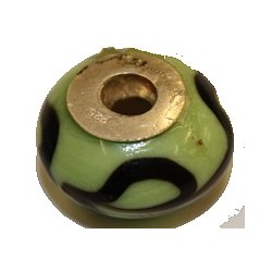 Pandorastyle 18mm groen/zwart str. 925 zilverkern