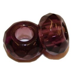 Glaskraal 12mm gat 5mm transp. amethyst p.st.