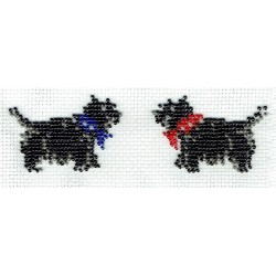 Borduurpakket 2 Schnauzer hondjes 5x16cm