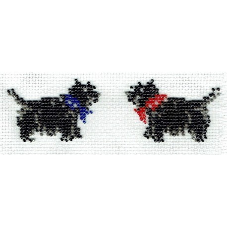 Borduurpakket 2 Schnauzer hondjes 5x16cm