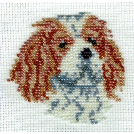 Borduurpakket King Charles Spaniel 10x10cm