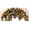 Facetkraal 3mm transp. half gold 50st.