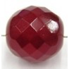 Facetkraal 14mm transp. donker rood 5 st.