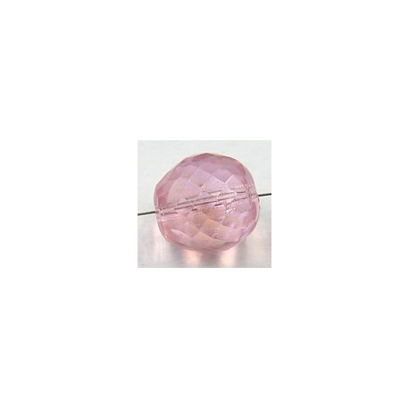 Facetkraal 18mm transparant rose 2st