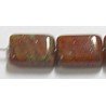 Glaskraal 12x8mm rechth. volcano bruin 25st.