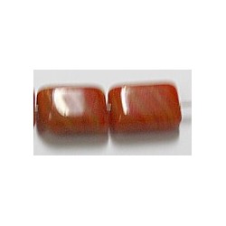 Glaskraal 12x8mm rechth. volcano rood 25st.