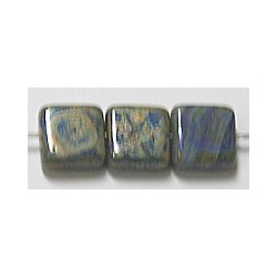 Glaskraal 8mm volcano blue/silver/travert. 25st.