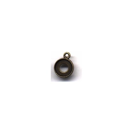 Hangkastje 2X6mm rond oud goud p.st