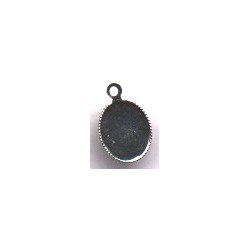 Ovale hanger 10mm voor camee zilverkleurig