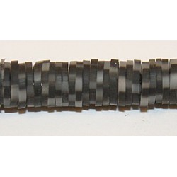 Katsuki beads 6mm zwart/grijs streng ca 380st.