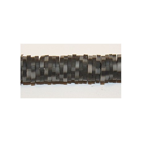 Katsuki beads 6mm zwart/grijs streng ca 380st.