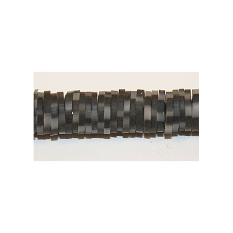 Katsuki beads 6mm zwart/grijs streng ca 380st.