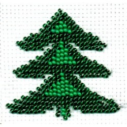 Borduurpakket kerstboom7x7cm