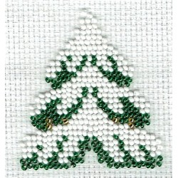 Borduurpakket kerstboom met sneeuw 7x6cm