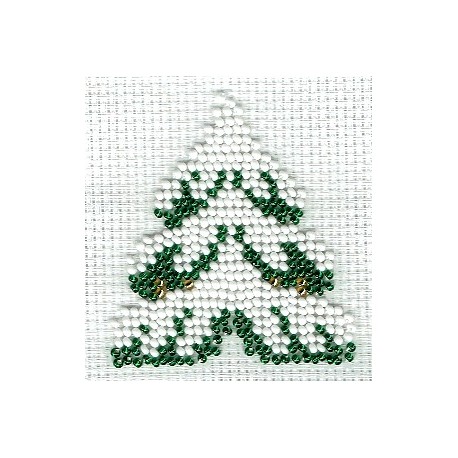 Borduurpakket kerstboom met sneeuw 7x6cm