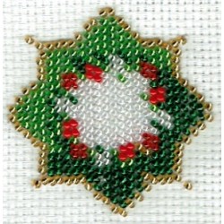 Borduurpakket kerstster 6x6cm