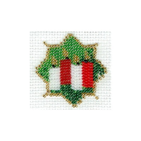 Borduurpakket kerstster met kaarsen 6x6cm