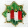 Borduurpakket kerstster met kaarsen 6x6cm