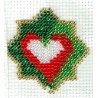 Borduurpakket kerstster met hart 6x6cm