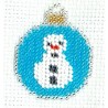 Borduurpakket Kerstbal met sneeuwpop 5x6cm
