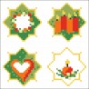 Borduurpakket 4 kerststerren 13x13cm