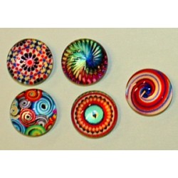 Camee 10mm rond spirals mix 5st.