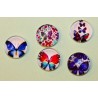 Cabochon 10mm rond vlinder tekeningen mix 5st.