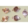 Tussenstuk voor 10mm ronde cabochon rosegoud 5st.