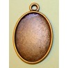Kastje voor ovale cabochon 18x25mm oudgoudkl.