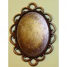 Kastje voor ovale cabochon 18x25mm oudgoudkl.
