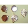 Hanger voor 12mm ronde cabochon zilverkl. 5st.