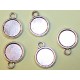 Hanger 10mm ronde cabochon dubbelzijd. zilverkl. 5st.