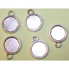 Hanger 10mm ronde cabochon dubbelzijd. zilverkl. 5st.