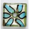 Glashanger 30x30mm zilver/blauw p.st