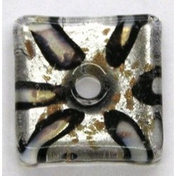 Glashanger 30x30mm zilver/zwart p.st
