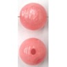 Kunststof kraal rond 14mm rose per stuk