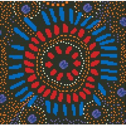 Borduurpakket Aboriginal Art 22x22cm.