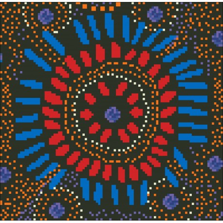 Borduurpakket Aboriginal Art 22x22cm.