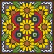 Borduurpakket Sunflower & Poppy 22x22cm