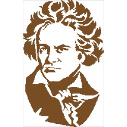 Borduurpakket Ludwig van Beethoven 31x40cm bruin